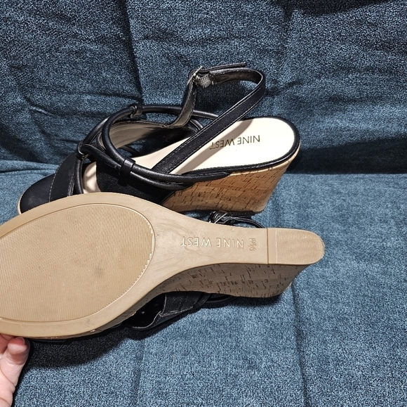 NINE WEST wedge heeled sandals 9.5 - Picture 2 of 5